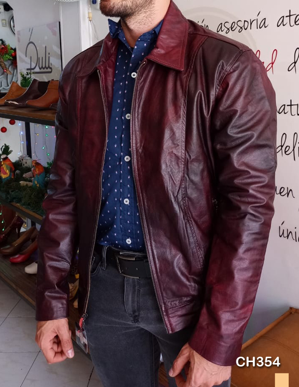 Chaqueta de cuero para hombre