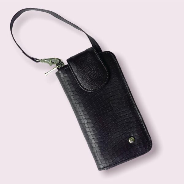 Porta celular en cuero para dama