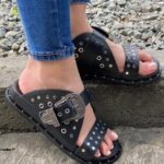 Sandalias en cuero para dama