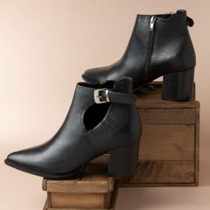 BOTINES EN CUERO PARA DAMA